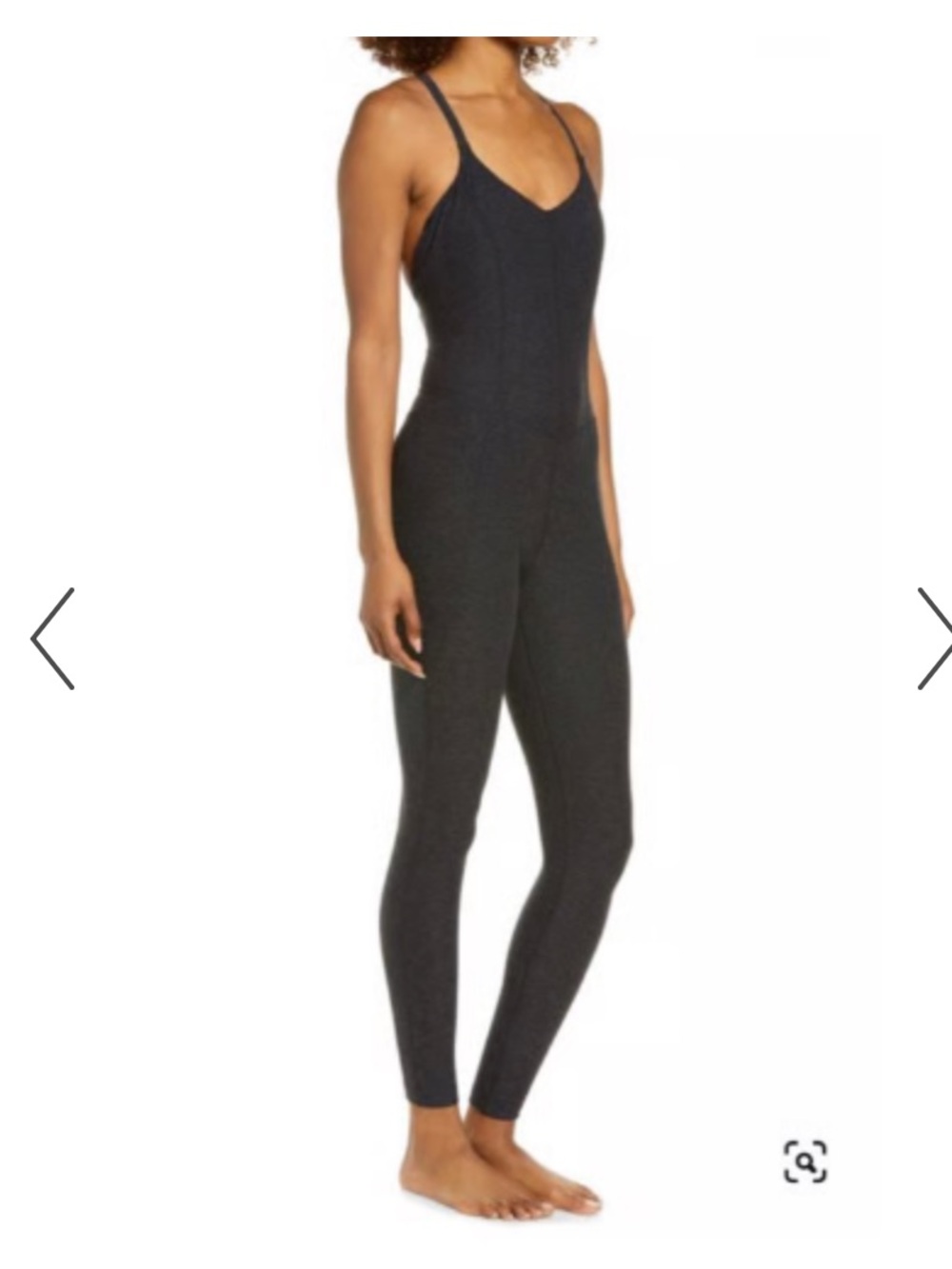 Zella Charcoal V-Neck cross Jumpsuit Unitard cropped length bodysuit New size Sm